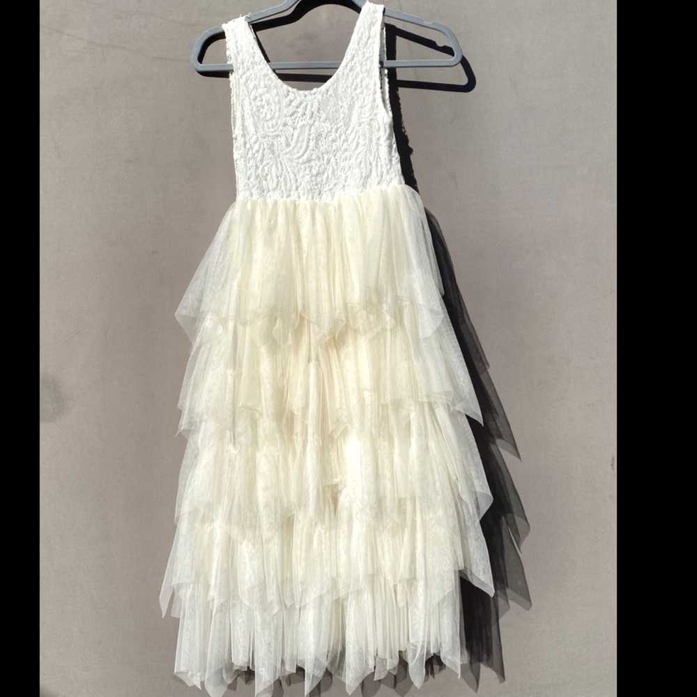 Girls Flower Girl Ivory Dress